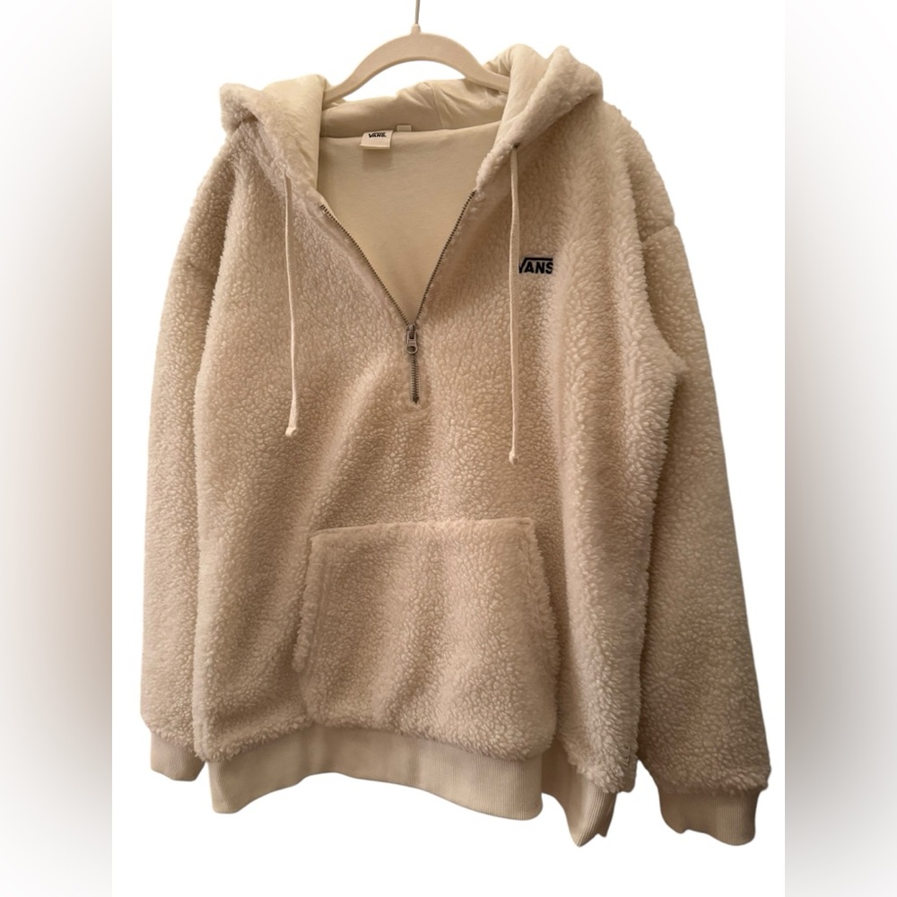 Vans Women's Cream Sherpa Half-Zip Hoodie